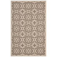 Modway - Ariana Treillis floraux vintage à l’intérieur et à l’extérieur Tapis de comédie 8 pi l x 10 pi L - Beige clair et beige foncé-Tapis vintage à treillis floraux