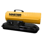 Master - Chauffrette de 80 000 BTU à air pulsé au kérosène / diesel avec thermostat Batterie non incluse - Jaune-Double compatibilité d'alimentation, fonctionne sur batterie ou sur cordon électrique.