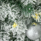 HOMCOM - Sapin de Noël enneigé pré-illuminé 9' avec lumières - vert-La base est détachable et pliable pour un rangement facile 