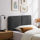 Modway - Lindee Tissu Boucle Tête de lit jumelée, Slate-Rembourrage en mousse dense