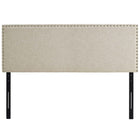 Modway - Phoebe Tissu rembourré Tête de lit Queen, Beige-Panneau en plaques de particules