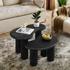 Modway - Hackney Bois de manguier Ensemble de table basse pour nidification - Noir-En forme de rein