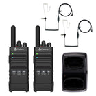 Cobra - PX650 Radio bidirectionnelle professionnelle FRS avec casques de surveillance - Paquet de 2-Conception Professionnelle Et Discrète: Conçu pour une utilisation professionnelle avec un rayon d’action allant jusqu’à 300 000 pieds carrés et 25 étages