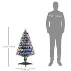 HOMCOM - Arbre à feuilles persistantes artificiel à fibres optiques LED pré-éclairé de 3ft-Comprend une décoration en forme d'étoile attachée à l'arbre ajoutant une lueur de festival à votre maison 