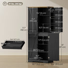 HOMCOM - Armoire de garde-manger de cuisine style ferme 72 po - noir-Le design de porte de grange apporte un charme chaleureux et accueillant 