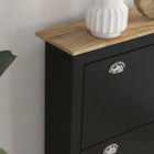 HOMCOM - Armoire à chaussures de couloir avec 2 tiroirs rabattables pour 12 paires - noir-Assemblage requis 