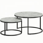 HOMCOM - Table basse ronde gigogne 31 po - gris - Paquet de 2-Comprend deux tables basses, un ajout parfait à votre maison