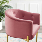 Modway - Savour Touffe Tabouret de comptoir - Rose poussiéreuse-Base en acier inoxydable doré