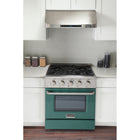 Kucht - 30 po Série KDF Cuisinière Pro Style au gaz naturel - Acier inoxydable/Vert-Les grilles robustes en fonte permettent de déplacer facilement les casseroles entre les brûleurs sans avoir à les soulever
