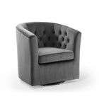 Modway - Prospect Touffe Performance Velvet Fauteuil pivotant - Charbon de bois-Fauteuil moderne à dossier de baril