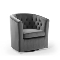 Modway - Prospect Touffe Performance Velvet Fauteuil pivotant - Charbon de bois-Fauteuil moderne à dossier de baril