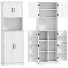 HOMCOM - Armoire de garde-manger haute 71,5 po avec porte-épices - blanc-Deux armoires et un plan de travail spacieux pour un rangement polyvalent 