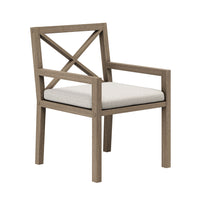 Modway - Northlake Terrasse extérieure Teck Fauteuil à manger, Caillou-Construction robuste en bois de teck