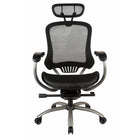 TygerClaw – Fauteuil de bureau à dossier élevé aéré et appui-tête, 26 x 16,1 x 30,7 po, noir-Appuis-bras en acier revêtu, gris poudre