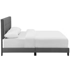 Modway - Amira Performance Velvet Lit plein, Gris-Cadre en bois / lattes LVL / Tête de lit en MDF