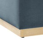 Modway - Tilden Grand velours de performance carré de 28 pouces Rembourré Ottoman - Cadet Blue Natural-8