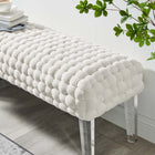 Modway - Prologue Tissé Performance Velvet Ottoman - Blanc-Tissu résistant aux taches durable