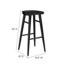Modway - Saville Dos sans dos Tabourets de bar - Noir - Ensemble de 2-Siège de selle contourné