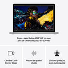 Apple - Portatif MacBook Pro 16 po - M4 Pro - SSD 512 Go - Mémoire unifiée 24 Go - Argent - Français-Écran Pro Brillant: L'écran liquid retina XDR 16,2 po affiche une luminosité en continu jusqu’à 1 000 nits, avec des pics de luminosité à 1 600 nits et un contraste de 1 000 000:1