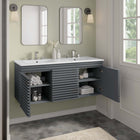 Modway - Render Fixation murale de 48" Vanette de salle de bain - Gris blanc-Tiroirs à extension complète