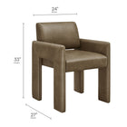 Modway - Daven Cuir végane Fauteuil à manger - Champignon-Coussin en mousse haute densité