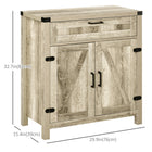 HOMCOM - Buffet 29,9 po L, armoire latérale - brun-Convient pour le rangement des ustensiles, vaisselle, petits appareils électroménagers, bouteilles et bocaux, etc