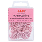 JAM Paper - Trombones circulaires - trombones ronds - rose pastel - paquet de 50-Couleur : Rose clair bébé / Rose tendre Papercloops