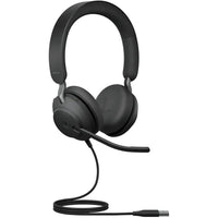 Jabra - Casque stéréo filaire supra-auriculaire Evolve2 40 SE USB-C/A - Teams-Technologie à 3 microphones pour une performance d’appel exceptionnelle