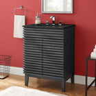 Modway - Render 24" Vanette de salle de bain - Noir charbon-Portes doubles à fermeture douce