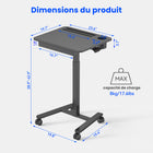 ShoppingAll - Chariot pneumatique de bureau pour ordinateur portable à hauteur réglable - noir-La hauteur du bureau peut être facilement réglée de 73,5 cm à 109 cm / 28,9” à 42,9” d'une simple pression grâce au système pneumatique intégré
