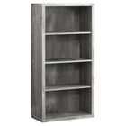 Monarch Specialties - 7405 48 po H Etagere - Faux Bois Gris/Tablettes Ajustable-Beaucoup d'espace de rangement avec 3 tablettes réglables à panneaux épais - 1 tablette fixe