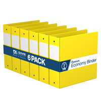 Davis Group Super économie, Reliure à anneaux ronds 3 po, paquet de 6 – Jaune-3 Reliure À Anneaux