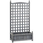Outsunny - Jardin surélevé avec treillis pour plantes grimpantes - gris-Le cadre en treillis permet de placer des plantes grimpantes ou de suspendre de petits pots de fleurs
