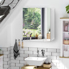 Kleankin - Armoire à pharmacie murale avec miroir - 28 po l x 24 po P - blanc-Étagères de rangement spacieuses répondant à différents besoins 