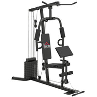 Soozier - Appareil de gym à domicile-Plusieurs exercices, y compris écarté couché, développé couché, extension des jambes, curl avec pupitre et poulie basse/haute 