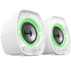 Hecate - Haut-parleur de jeu Hecate G1000II BT 5.4 avec haut-parleur de 2,5 po, basses améliorées, USB-C, entrée AUX et 9 modes d’éclairage RVB dynamiques – Blanc-Les 9 modes lumineux RGB éclatants vous permettent de définir votre ambiance — du style mignon et minimaliste à l’esthétique gaming cyberpunk