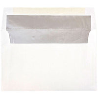  JAM Paper Enveloppes d'invitation A10 doublées d'aluminium - 6 x 9,5 po - Blanc avec feuille d'argent - paquet de 25-Couleur : blanc avec doublure en feuille d'argent, La feuille donne à l’enveloppe une brillance naturelle