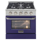 Kucht - 30 po Série KDF Cuisinière Pro Style au gaz naturel - Acier inoxydable/Bleu-Four à convection extra-large de 4,2 pi³ avec configuration à 5 grilles et grande fenêtre de four pour une visibilité accrue et une cuisson polyvalente