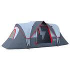 Outsunny - Tente de camping extérieure 5-6 personnes avec crochet pour éclairage, sac de transport, gris-Son toit résiste à l'eau et aux UV  