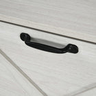 HOMCOM - Armoire à chaussures style ferme mince avec 2 tiroirs basculants et étagères réglables - blanc vieilli-Conception anti-basculement assurant la sécurité lors de l’utilisation quotidienne 