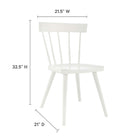 Modway - Sutter Fauteuil d’appoint de salle à manger Ensemble de 2 - Blanc-Détails de la broche