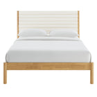 Modway - Olea Bois massif Boucle à touffes de canal Lit de plateforme King, Feather Oak-Pas besoin de sommier