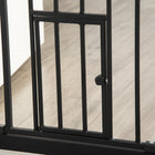 PawHut - Porte pour animaux 41" avec porte de passage - Noir-Cadre en acier solide pulvérisé avec une surface traitée sans plomb pour plus de sécurité