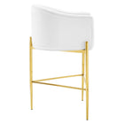 Modway - Savour Touffe Performance Velvet Tabouret de bar - Blanc-Rembourrage en mousse dense