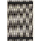 Modway - Optica Chevron avec bordures d’extrémité intérieures et extérieures Tapis de 5 pi l x 8 pi L - Noir et beige-Tapis chevron avec bordures d’extrémité
