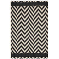 Modway - Optica Chevron avec bordures d’extrémité intérieures et extérieures Tapis de 5 pi l x 8 pi L - Noir et beige-Tapis chevron avec bordures d’extrémité