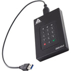 Apricorn - Aegis Fortress L3 Portable à semi-conducteurs chiffré de 2 To - noir-Un NIP unique doit être établi au moment de la configuration. Élimine la vulnérabilité du code PIN par défaut d’usine.