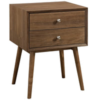 Modway - Dispatch Table de chevet, Noyer-Table de chevet de style moderne du milieu du siècle