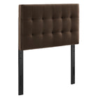 Modway - Lily Cuir végane Tête de lit taille jumelle, Marron chocolat-Rembourrage en cuir végane