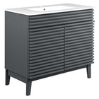 Modway - Render 36" Vanette de salle de bain - Gris blanc-Vanité moderne du milieu du siècle
